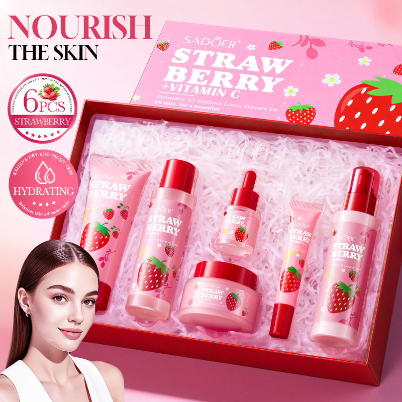 Strawberry VC Brightening Luxu - Luxury Skincare Set ulasan dan harga