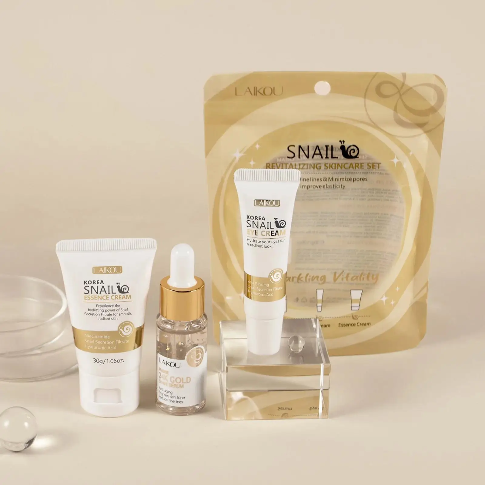 Serum Perawatan Kulit Emas 24K - Luxury Skincare Set ulasan dan harga