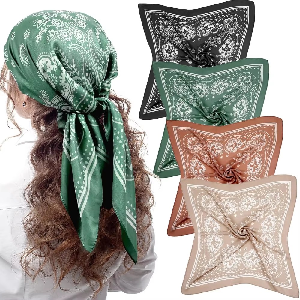 Syal Sutra Mewah Bermotif Pais - Luxury Skincare Headband ulasan dan harga